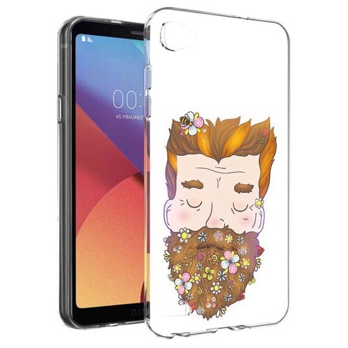 Чехол задняя-панель-накладка-бампер MyPads мужчина с цветами в бороде для LG G6 mini/LG Q6/LG Q6 Plus/LG Q6a M700 противоударный