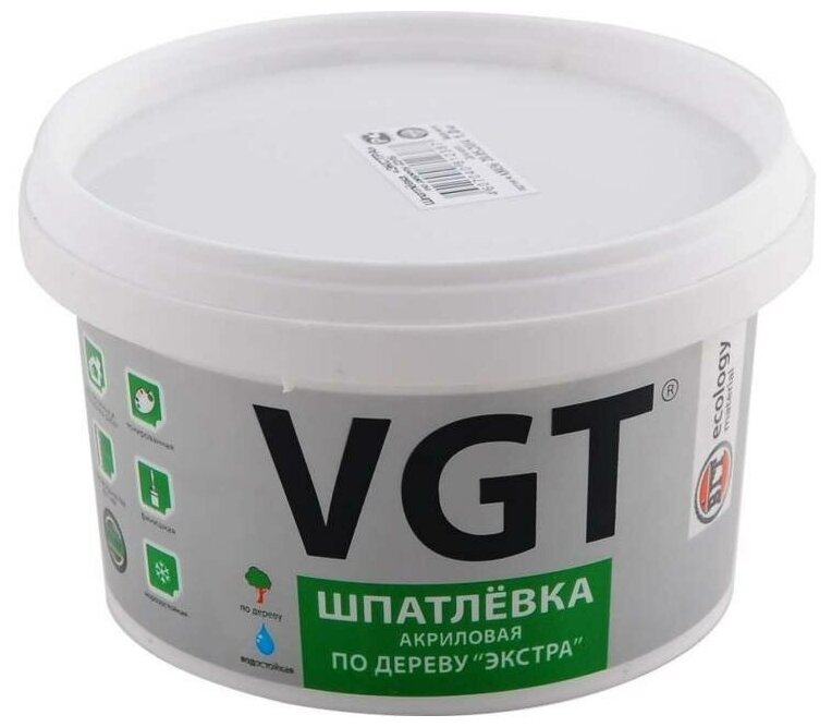 Шпатлевка по дереву VGT Экстра, акриловая, 0,3 кг, белая - фотография № 3