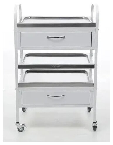 фото Стол манипуляционный медицинский практик МД SM 2 на колесах, 2 ящика, ВхШхГ: 960х620х450 мм