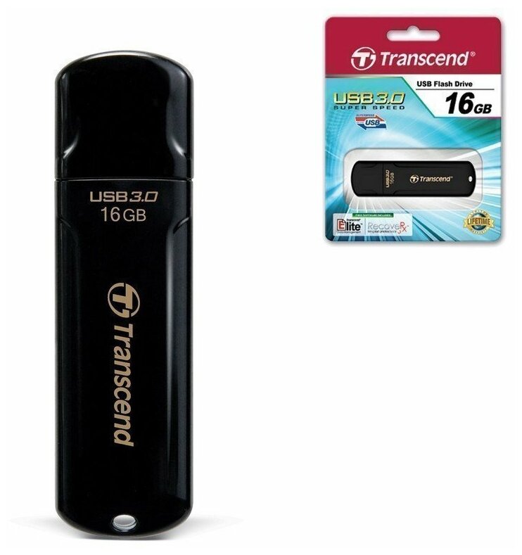 Флэш-диск 16 GB, TRANSCEND Jet Flash 700, USB 3.0, черный, TS16GJF700