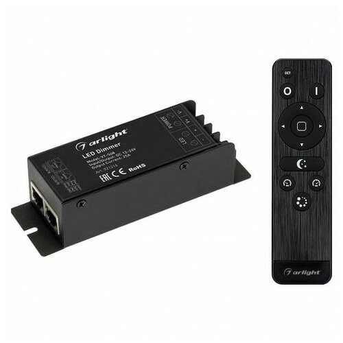 035135 диммер arl sync dim black 12 24v 1x25a пду 14кн rf rj45 arlight ip20 металл Диммер VT-S08-1x25A (12-24V, ПДУ Стик 12кн, RF)