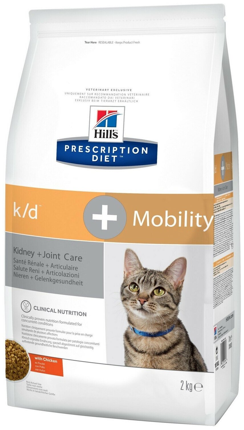 Сухой диетический корм для кошек Hill's Prescription Diet k/d, Mobility Kidney, Joint Care для поддержания здоровья почек и суставов, 2 кг - фотография № 18