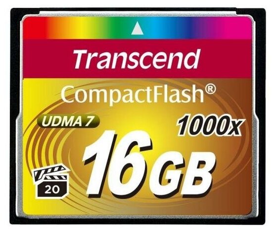 Карта памяти Compact Flash Card 16GB Transcend 1000x TS16GCF1000