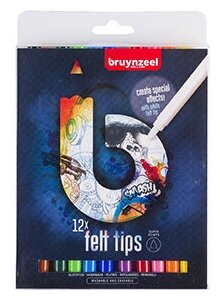Набор фломастеров Bruynzeel 12 шт темные цвета - фото №4