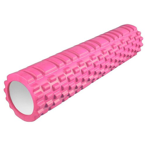 Валик ролик для фитнеса рельефный полый GO DO 60х14 см (Розовый)