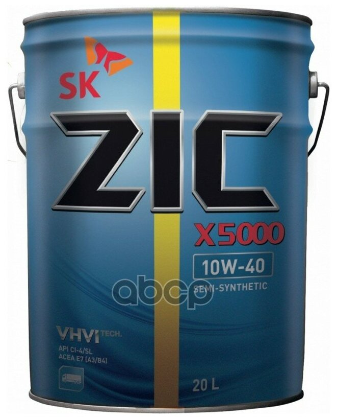 Zic Zic X5000 10w40 (20l)_масло Мотор! Полусинтapi Ci-4/Sl, Acea E7/A3/B4, Mb228.3, Volvovds-3, Man3275