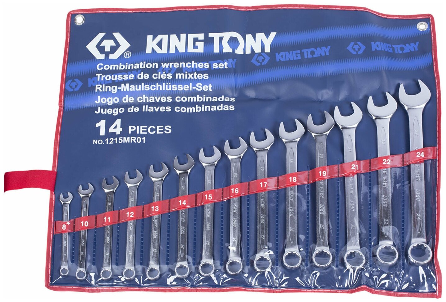 Набор комбинированных ключей 8-24 мм 14 предметов KING TONY 1215MR01