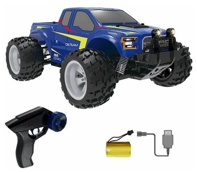 Радиоуправляемый монстр Double Eagle Ford F-150 Raptor (синий) 1:18 4WD 2.4G RTR