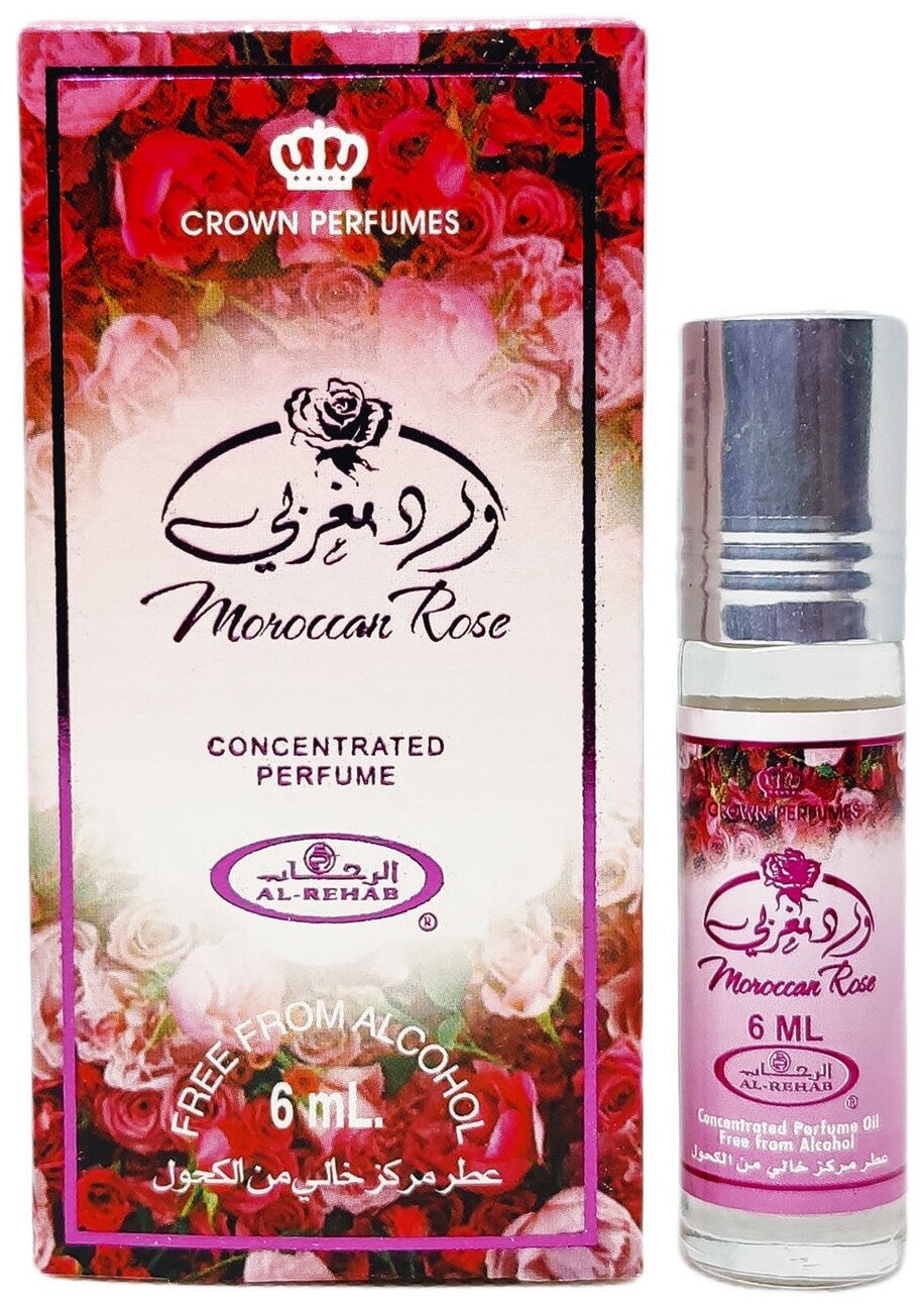 Al Rehab Moroccan Rose / Масляные духи / 6 мл