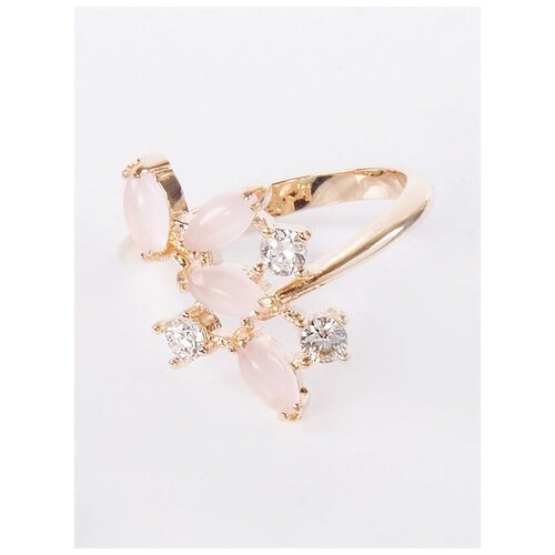 Кольцо помолвочное Lotus Jewelry, кварц, размер 20, розовый