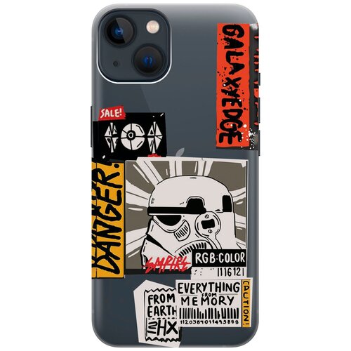 Силиконовый чехол на Apple iPhone 14 Plus / Эпл Айфон 14 Плюс с рисунком Stormtrooper Stickers силиконовый чехол на apple iphone 14 plus эпл айфон 14 плюс с рисунком soviet stickers