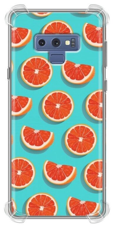 Дизайнерский силиконовый с усиленными углами чехол для Самсунг Нот 9 / Samsung Galaxy Note 9 Апельсины
