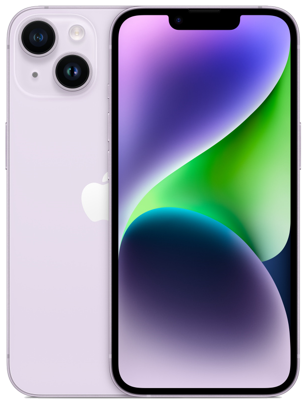 Телефон Apple iPhone 14 128Gb Purple Global Фиолетовый / 128 ГБ / Для других стран / SIM+eSIM