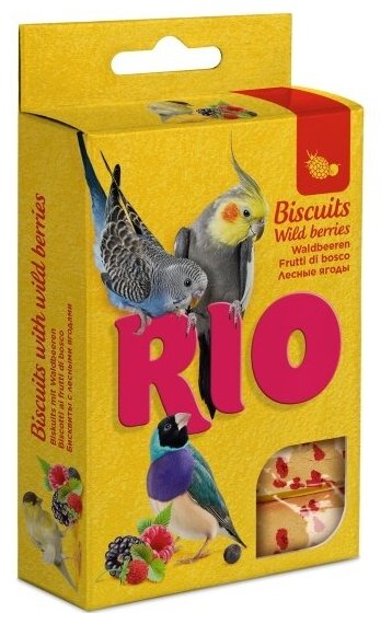 Лакомство Rio Бисквиты для птиц с лесными ягодами, 5х7 г