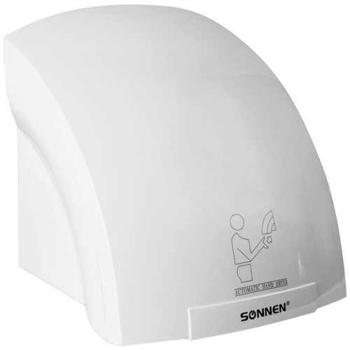 Сушилка для рук SONNEN HD-688, 2000 Вт, пластиковый корпус, белая, 604192, 604192