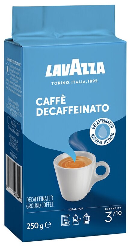 Кофе молотый Lavazza Caffe Decaffeinato (без кофеина) в/у, 6x250г - фотография № 15