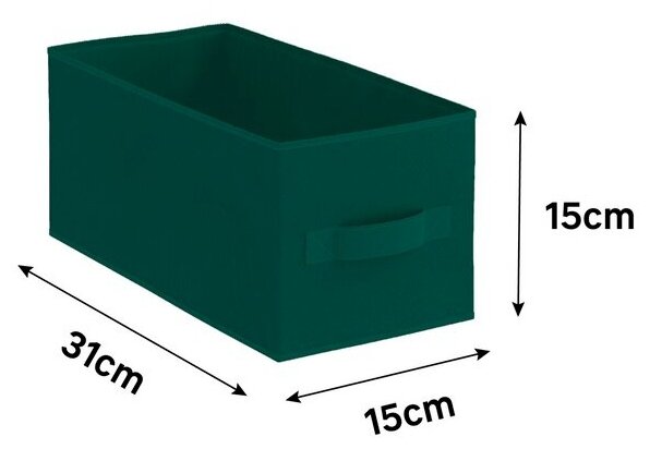 Короб складной стеллажный, цвет зеленый 15х31х15 см