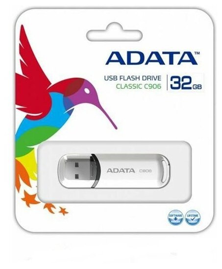 Флеш диск 32GB USB 2.0 A-DATA Classic C906 белый