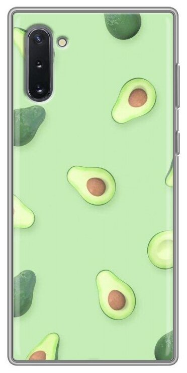Дизайнерский силиконовый чехол для Самсунг Гэлакси Ноут 10 / Samsung Galaxy Note 10 Веселое авокадо