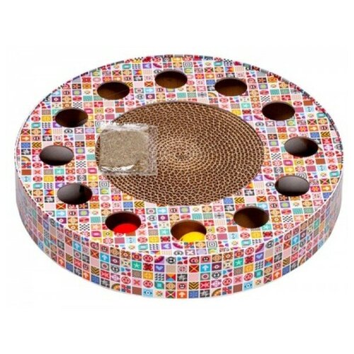 Kitty City Игрушка-когтеточка для кошек: Поле Чудес Chase Track Scratcher из картона: 33*33*3см (ps0370) | Chase Track Scratcher 0,47 кг 52683