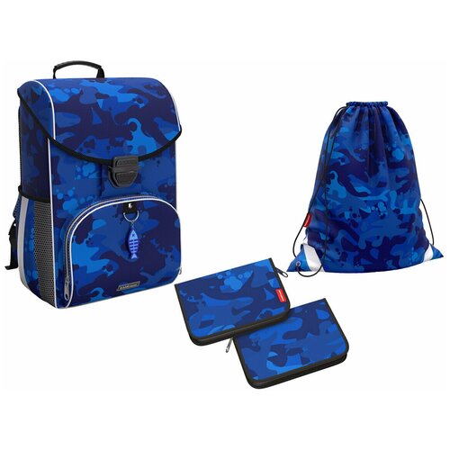 Школьный ранец ErichKrause® ErgoLine® 15L Sea Camo с наполнением 51590/1