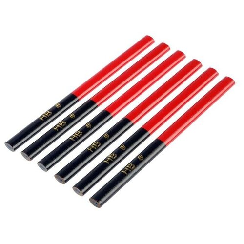 Карандаши строительные тундра двухцветные 180 мм 6 шт 500₽