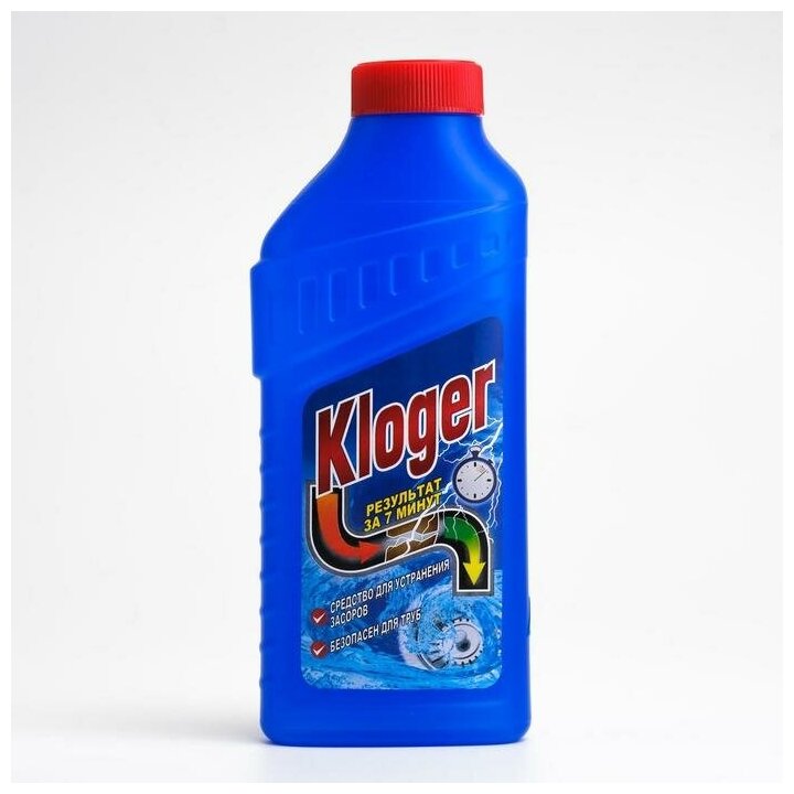 Чистящее средство Kloger, гель для устранения засоров в трубах 500 мл 7391224