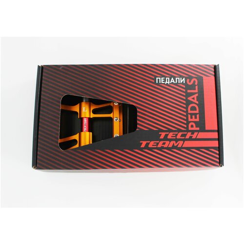 фото Педали алюминиевые фрез. со съемными шипами, crmo ось, 3 пром. подш., 9/16", 305гр, цвет золотой китай