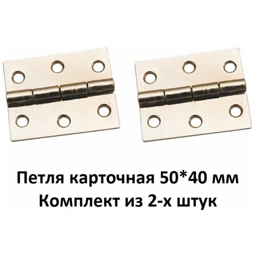 петля карточная 50 на 40 мм, комплект из 2-х