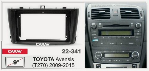 Изображение товара Переходная рамка 9" Android для TOYOTA Avensis (T270) 2009-2015 CARAV 22-341