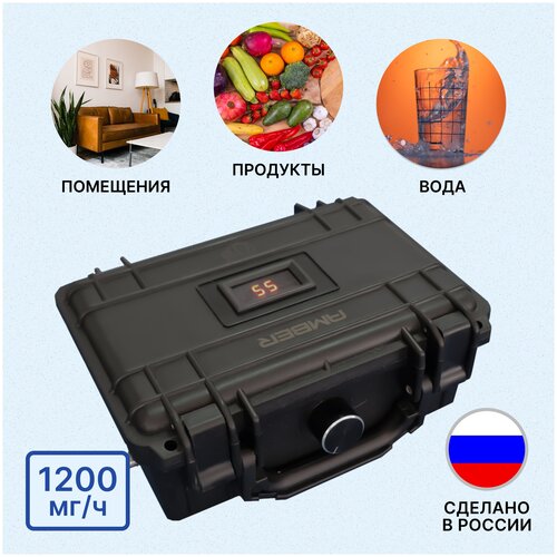 Озонатор ионизатор воздуха и воды для дома, продуктов, холодильника и обуви Amber 1200. Генератор озона 1200 мг/час