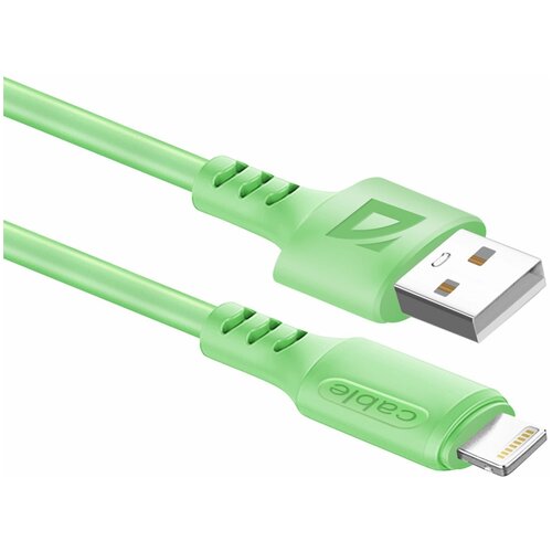 USB кабель Defender F207 Lightning желтый, 1м, 2.4А, силикон, пакет