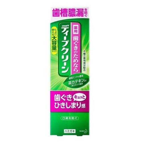 Купить KAO DEEP CLEAN Профилактическая зубная паста с фтором и катехином чая, ар. зеленого чая и мяты 160 гр, Зубная паста