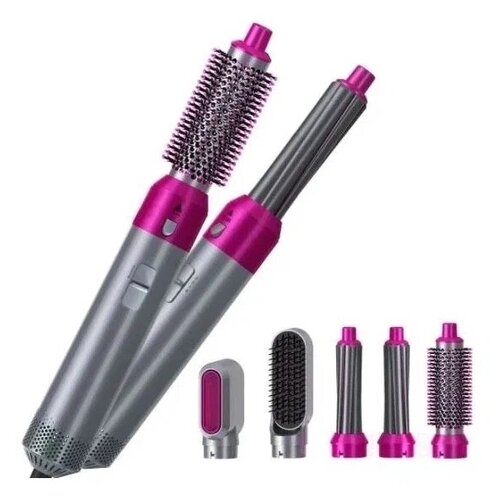 Стайлер для волос 5 в 1 для создания локонов и волн Выпрямитель Брашинг Фен- щетка Плойка Цилиндрические насадки для завивки и создания объема 132800₽
