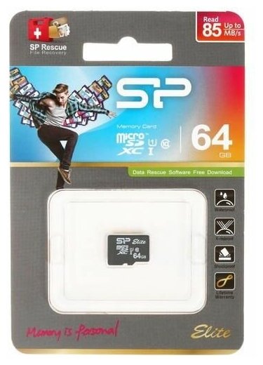 Карта памяти Silicon Power ELITE microSDXC UHS Class 1 Class 10 + SD adapter