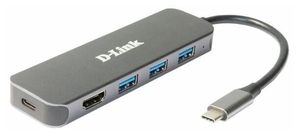 Концентратор usb D-Link DUB-2333/A1A, USB-C Docking Station, 3xUSB3.0 + USB-C/PD3.0 + HDMI .