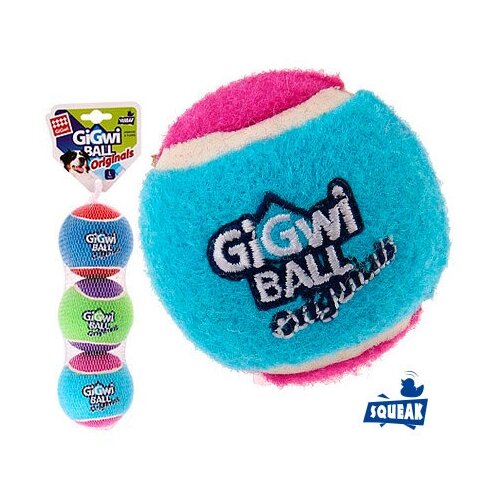 Gigwi игрушка для собак Три мяча с пищалкой 8см, серия GiGwi BALL Originals игрушка для собак gigwi ball originals три мяча с пищалкой 4 8 см 1 шт