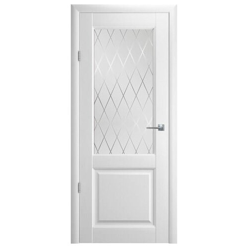 Межкомнатная дверь Соренто ДГО, экошпон, эмаль белая 2000*600.Комплект (полотно,коробка,наличник)