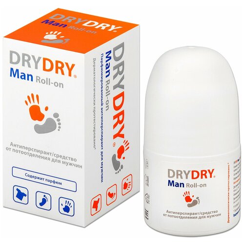 Антиперспирант роликовый Dry Dry Man Roll-on от обильного потоотделения, 50 мл, 1 шт.