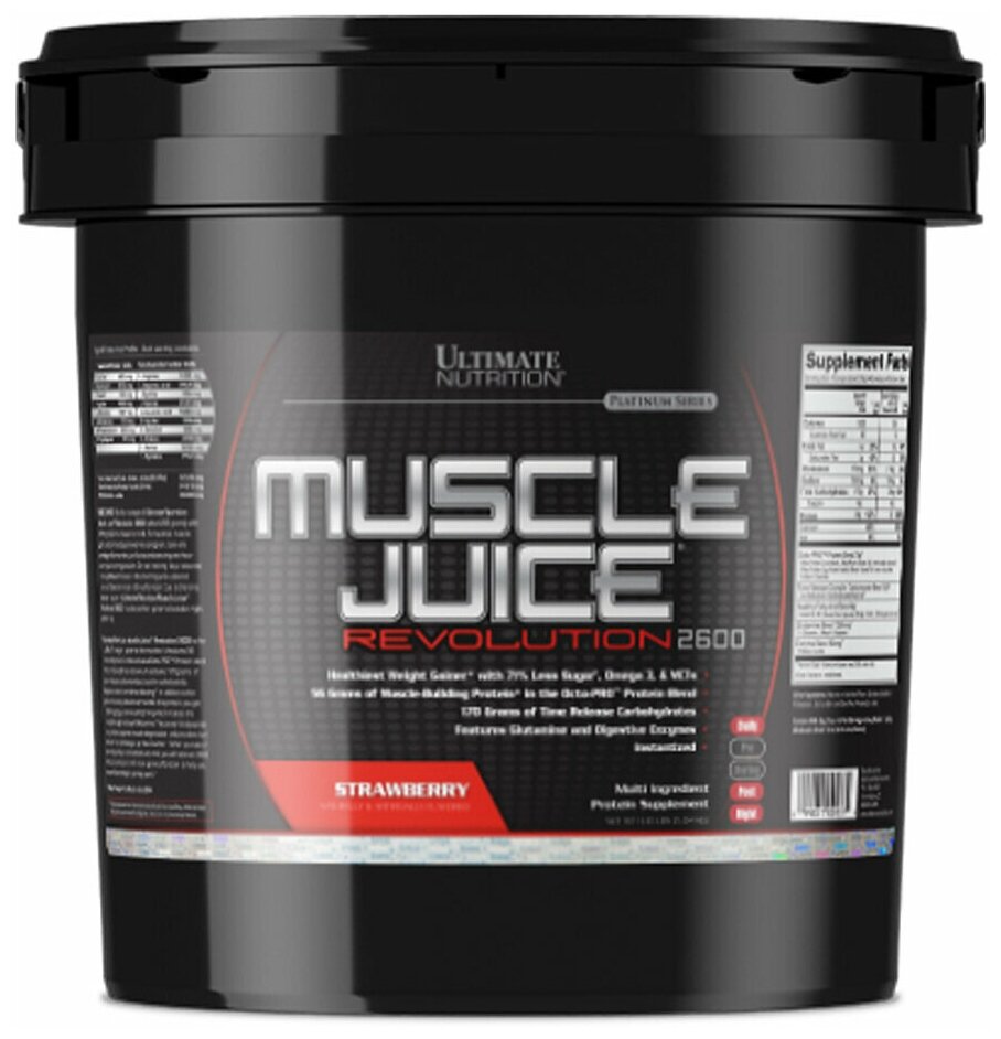 Гейнер с аминокислотами Ultimate Nutrition Muscle Juice Revolution 5.04 kg, Strawberry