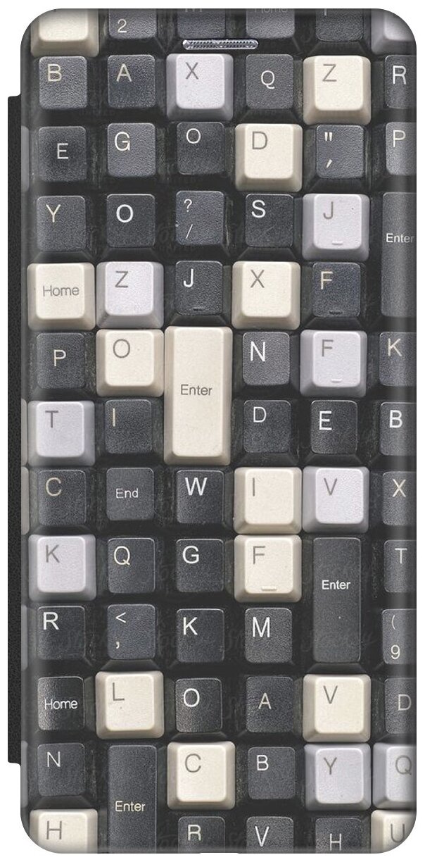 Чехол-книжка Черно-белые клавиши на Samsung Galaxy J2 Prime / Самсунг Джей 2 Прайм черный