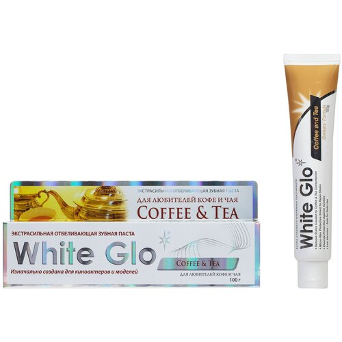 Купить Зубная паста White Glo, отбеливающая для любителей кофе и чая, 100г