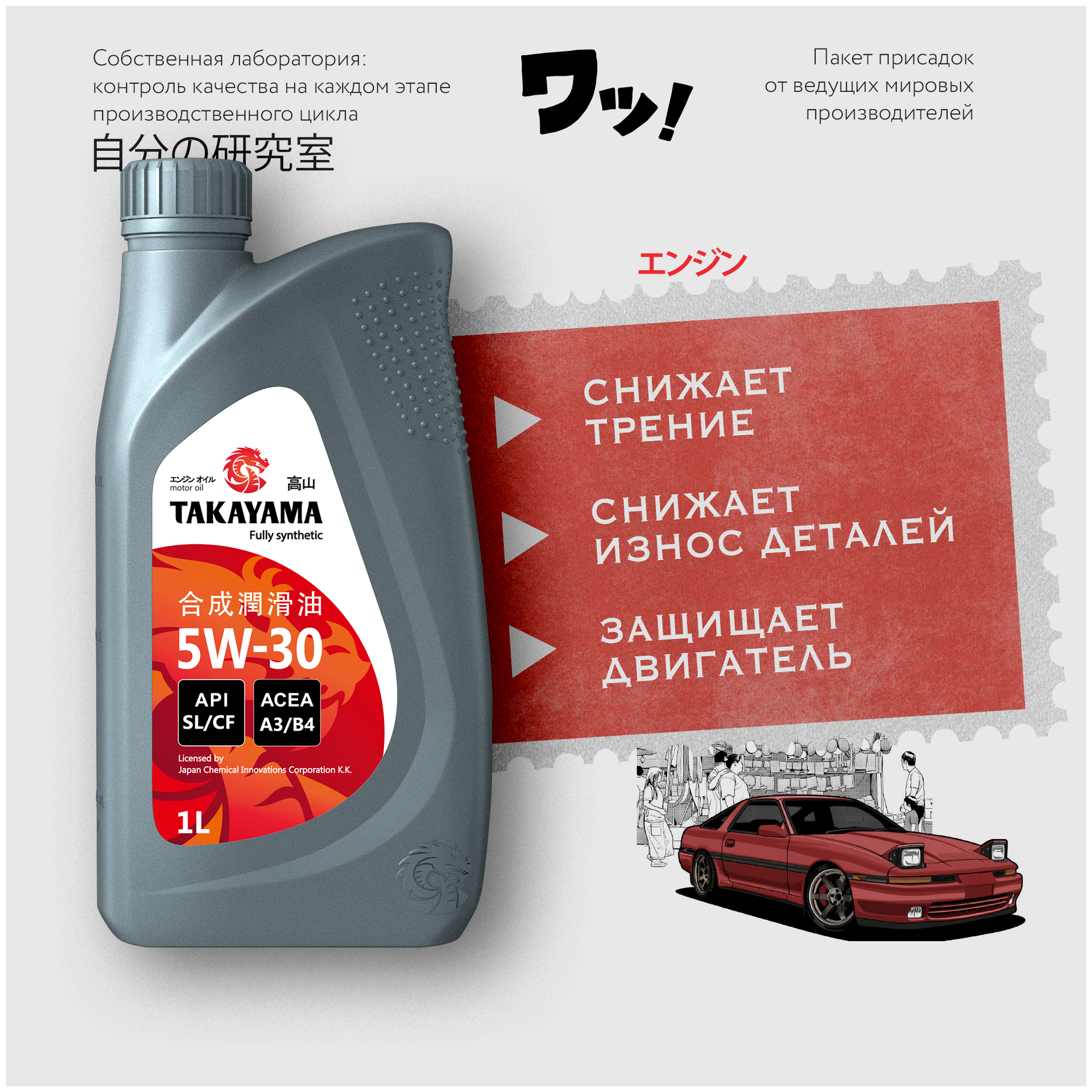 Синтетическое моторное масло Takayama 5W-30 SL/CF, 1 л