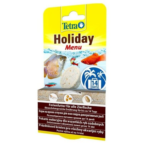 Tetra Holiday Menu (брикет желе) 30г Корм продленного действия для всех видов аквариумных рыб (Германия), 289819 (2 шт)