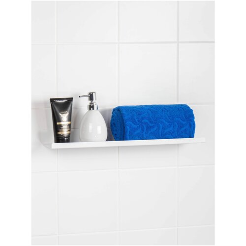 Настенная полка для ванной комнаты Навесная полочка в ванную комнату над стиральной машинкой белая