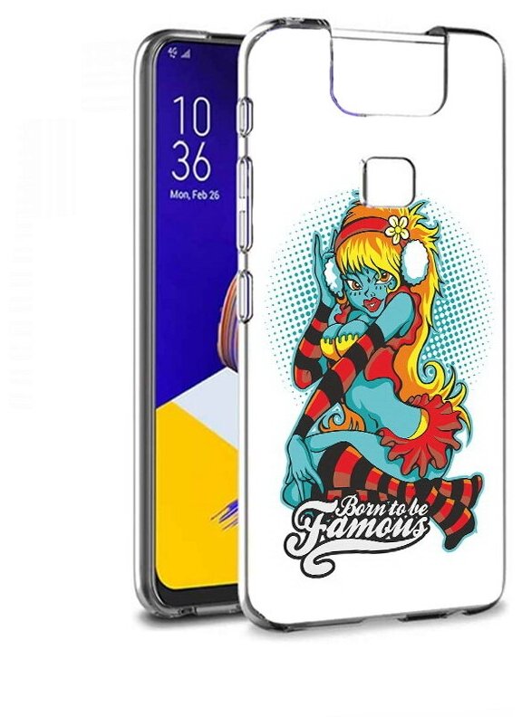 Чехол задняя-панель-накладка-бампер MyPads нарисованная девушка в наушниках для ASUS ZenFone 6 (2019) ZS630KL противоударный