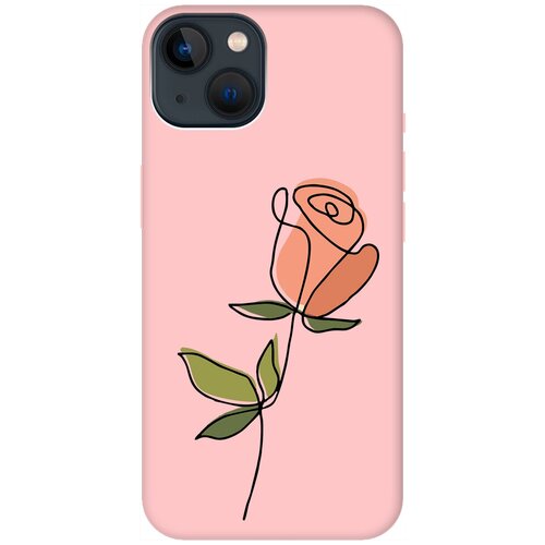 Силиконовый чехол на Apple iPhone 14 Plus / Эпл Айфон 14 Плюс с рисунком Rose Soft Touch розовый силиконовый чехол на apple iphone 14 plus эпл айфон 14 плюс с рисунком rose soft touch черный