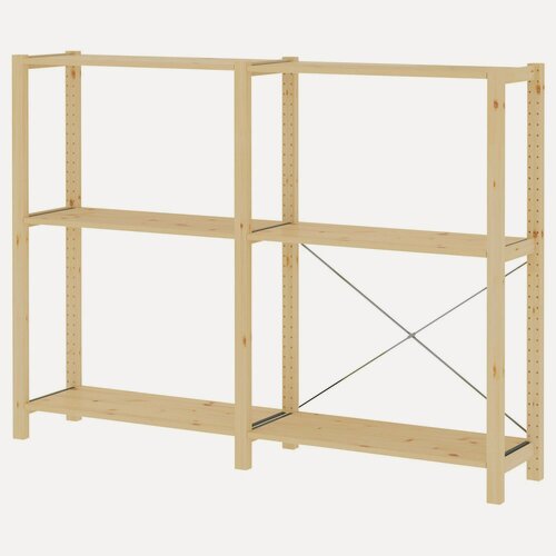 Изображение товара Стеллаж деревянный напольный IKEA Ivar 174х30х124 см, 6 полок, сосна