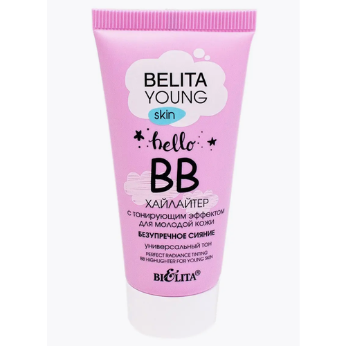 bb хайлайтер для лица белита young skin безупречное сияние 30 мл Белита / Belita Young BB-хайлайтер тонирующий эффект для молодой кожи лица Безупречное сияние 30 мл