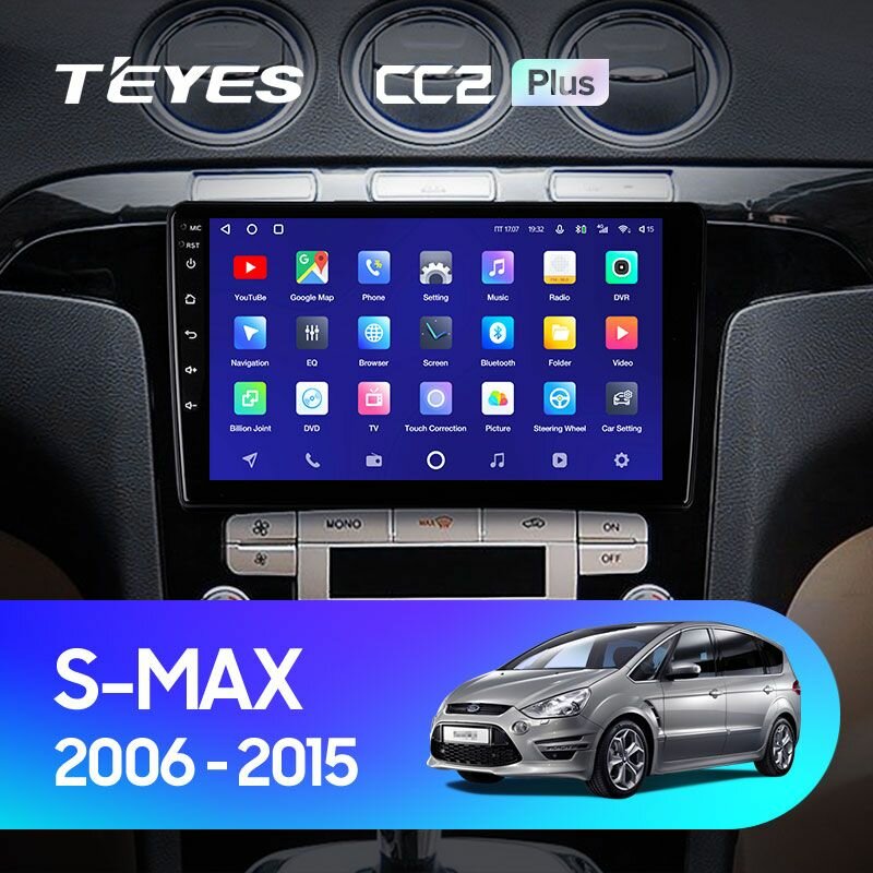 Штатная магнитола TEYES CC2 Plus 9.0" 4 Gb для Ford S-Max 2006-2015 (комплектация F2)